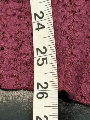 NATURAL LIFE Plum Lace Knit Button-Down Shirt size Large thumbnail 10