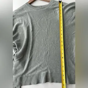 Cashlu Knit Pullover Sweater Fern Green long sleeve cashmere blend 6 thumbnail 7