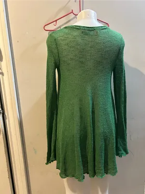 Free People Green Boho V-Neck Long Sleeve Tunic thumbnail 5