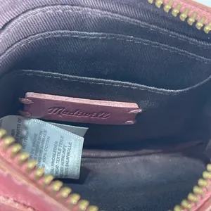 Madewell Leather Pocket Pouch Wallet Card Purse Dark Pink Small 4x5'' Preppy thumbnail 6