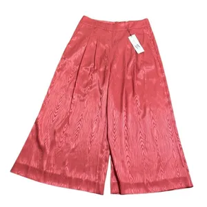 Veronica Beard Leonor Floral Print Linen Blend Crop Wide Leg Pants Melon 10 NWT thumbnail 2