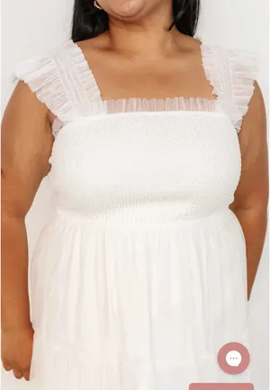 Baltic born Smocked Tulle white Dress thumbnail 2