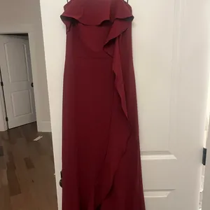 Lulus Red strapless gown thumbnail 2