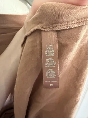 Skims Cotton Jersey Long Sleeve Shirt Brown Size 2X thumbnail 3