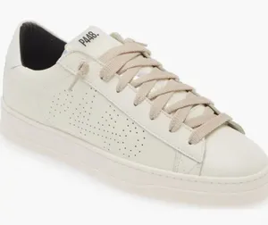 P448. Women’s White Leather Jack Laceup Sneaker thumbnail 1