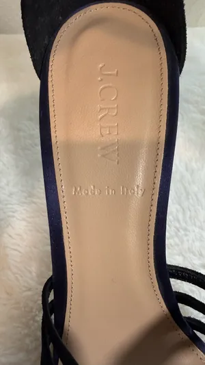 J. Crew Black and Navy Heels 8.5 made in Italy thumbnail 4