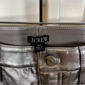 J. Crew Full-length demi-boot pant‎ in metallic faux leather 26T Tall holiday thumbnail 4