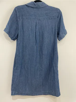 Faherty Hana Chambray Mini Shirtdress Tencel Linen XS Blue thumbnail 6