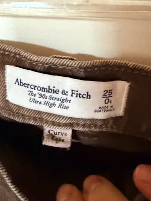 Abercrombie the 90s straight ultra high rise 25 curve love brown thumbnail 3