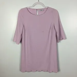 TOBI Womens Size S Pastel Purple Scalloped Edge 3/4 Sleeve Tunic‎ thumbnail 2