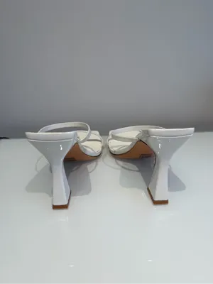 Amazon White Strapped Block Heels NWOT thumbnail 3