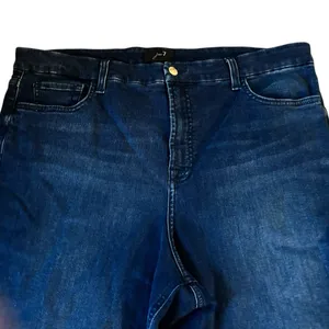 Jen 7 By 7 For All Mankind Kick Crop Dark Denim Jean Size 18 Stretch Casual Fall thumbnail 3