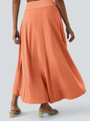 NWOT Halara Orange Breezeful High Waisted High Low 2-in1 Maxi Skirt thumbnail 2