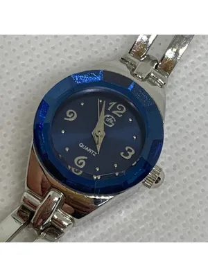 George women’s watch silver tone blue dial 19mm quartz analog up to 6” running thumbnail 3