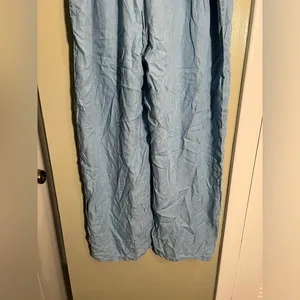 Club Z Collection Women's Wide Leg Pant Chambray Blue Pull On 100% Tencel thumbnail 8