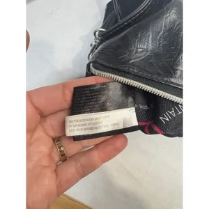 Stone‎ Mountain Black Leather Crossbody Purse Organizer Bag 8.5"x6" Zip Pockets thumbnail 8