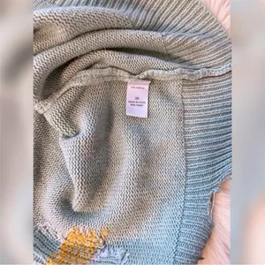 Hazel Moon Daisy Distressed Cropped Hoodie Sweater 3X Mint Green thumbnail 10