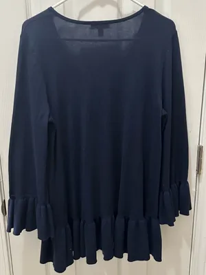 LILLY PULITZER Adela Ruffle Sleeve & hem shirt size Large thumbnail 3