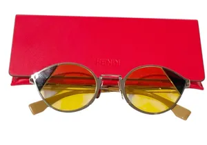 Fendi Ff0342/S‎ B1zho Silver Grey Beige Yellow Cat Eye Sunglasses thumbnail 1