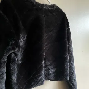 Zara Black faux fur crop sweater NWT‎ thumbnail 2