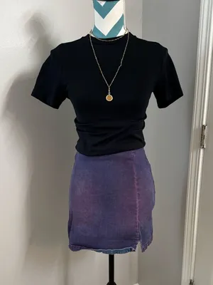 Target Vintage-Inspired Purple Denim Mini Skirt | Size Small thumbnail 1