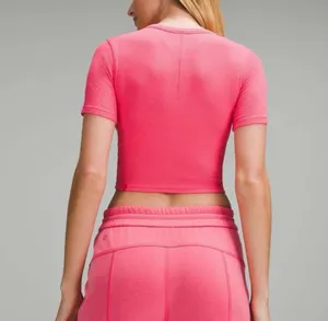✨Lululemon Hold Tight Straight-Hem Cropped Gaze Pink Sz 8 T-Shirt✨ thumbnail 3