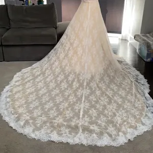 Women’s Strapless Formal Wedding Party Dress Size 4 &extra long train cape *READ thumbnail 12