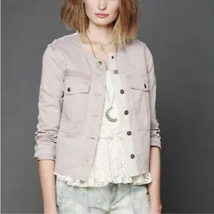 Free People Military Style Jacket Womens Size‎ Large Blush Pink thumbnail 3