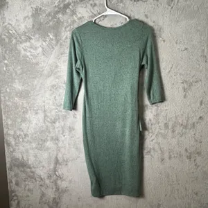 Pinkblush Mint Green Brushed Knit Wrap Fitted Nursing Dress V Neck Small‎ New thumbnail 3