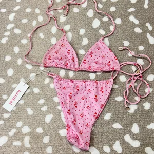 NEW Kasakai Bikini Set Axel Lovestruck Hearts String Triangle Bikini Top cheeky thumbnail 1