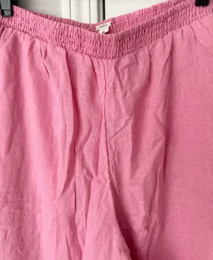 Anthropologie The Aubrey Smocked Linen Wide-Leg Pants, Size L thumbnail 6