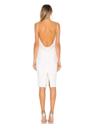 Katie May Pretty Bird Sleeveless Cowl Draped Back Dress Ivory White Small Bridal thumbnail 2
