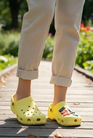 Crocs Clog Unisex Yellow Classic Jibbitz Customizable Comfortable Size‎ M5/W7 thumbnail 1