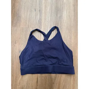 Fabletics Navy Blue High‎ Neck Cross Back Keyhole Sports Bra Large BA2149174 thumbnail 2