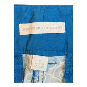 New York & Company Shorts Womens 8‎ Blue Green Geo Print Cotton Stretch Casual thumbnail 5
