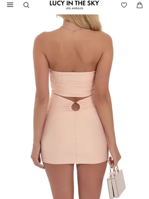 Lucy in the sky sequin strapless mini dress cocktail cutout open back thumbnail 8