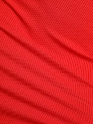 Red Asymmetrical Cutout Bodycon Midi Dress thumbnail 5