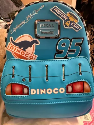 Loungefly Disney Pixar Cars Dinoco Lightning McQueen Light-Up Mini Backpack thumbnail 1