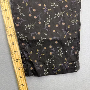 Anthropologie Small Black Floral High Rise Tapered‎ Cargo Pants Elastic Back thumbnail 7