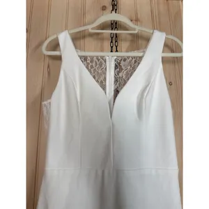 NWT Lulus Long-Lasting Love Ivory Lace V-Neck Mermaid Dress Wedding Bride Size M thumbnail 4