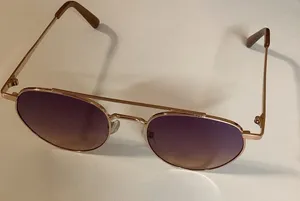 Women's Aviator Sunglasses Rose Gold UVA/UVB Protection Multi Color Lenses Used thumbnail 1