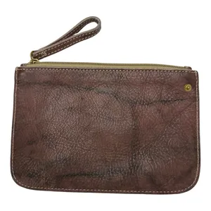 Frye Espresso Brown Pebbled Leather Wristlet Bag thumbnail 1