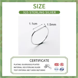 NEW Women's Dainty‎ White Gold-Plated S925 LOVE Bar Ring Size 4 thumbnail 11
