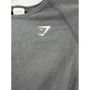 Gymshark Crop Top Vital Seamless 2.0 Large Grey Long Sleeve Thumbhole Activewear thumbnail 3