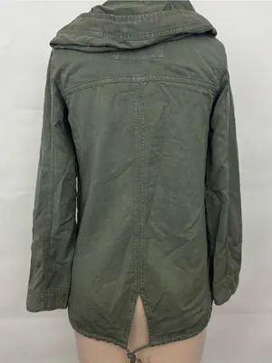 American Eagle Small 100% Lyocell Military Utility Hood Jacket Olive Green XS thumbnail 3