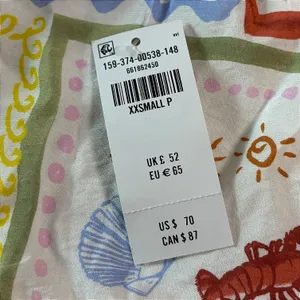 Abercrombie & Fitch Postcard Print Romper Lemon Lobster Tropical Sleeveless thumbnail 3