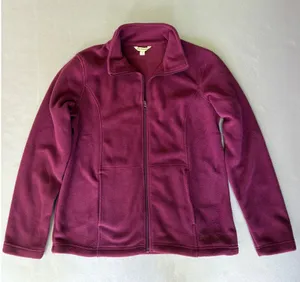 Bass Pro Shops Fleece Jacket Full‎ Zip Pockets Burgundy Plum Medium thumbnail 1