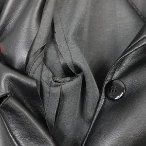 Vintage Faux Vegan Black Leather Jacket Blazer thumbnail 5
