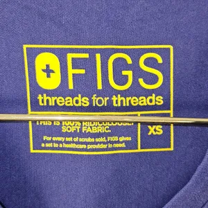 Figs Womens Blue Cabral One Pocket‎ Scrub Top XS thumbnail 3