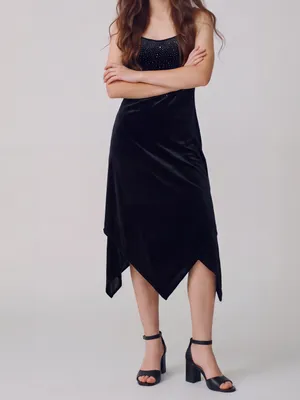 Vintage Rampage 90s Y2K Velvet crystal Fairy Hem Midi Slip Dress cocktail moody thumbnail 2